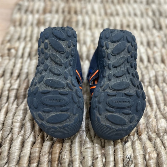 Merrell Hydro Explorer PSGS Toddler Sandals Sz 10M Navy Orange Leather Round Toe - Picture 6 of 7
